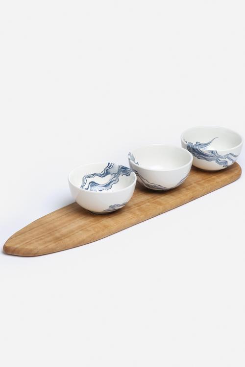 Indigo snack bowl set