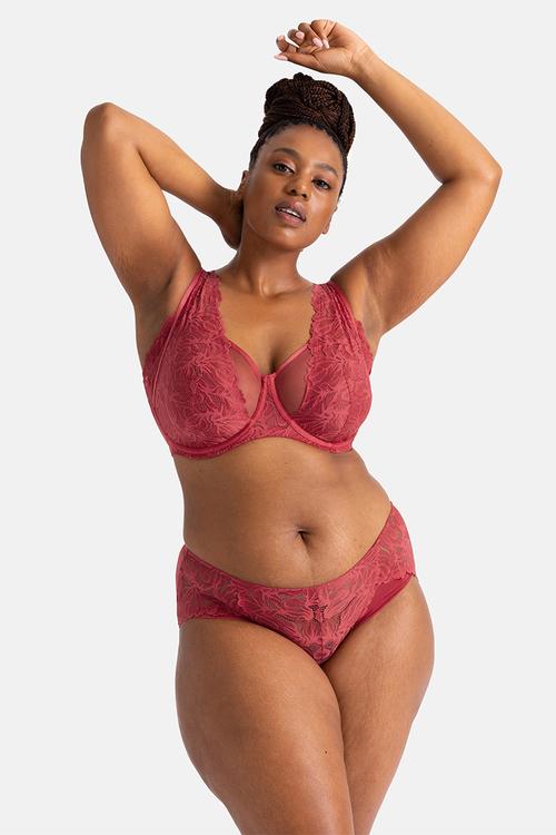 Curvy Raelynn wired bra - red