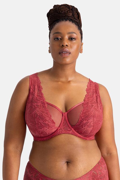 Curvy Raelynn wired bra - red