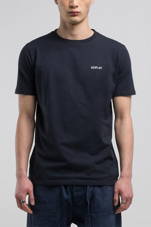 Replay Minimal Logo Tee - Dark Navy