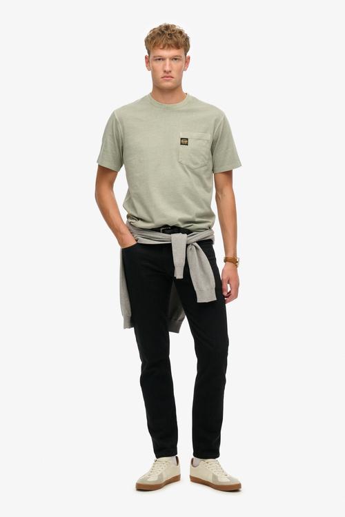 Contrast Stitch Pocket T-Shirt - Washed Sage Green
