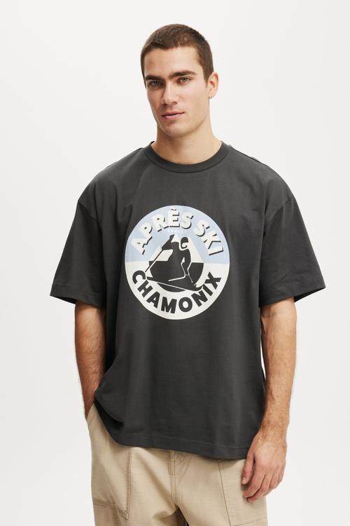 Box Fit Graphic T-Shirt - Faded Slate/Apres Ski