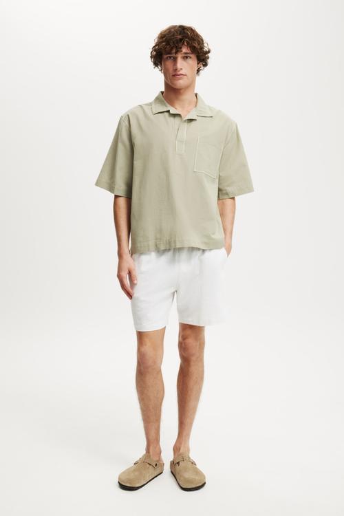 Box Fit Short Sleeve Polo - Khaki