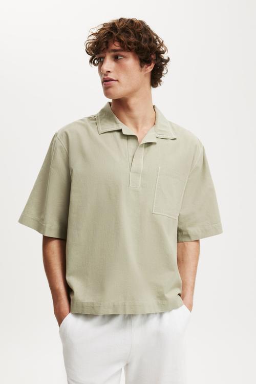 Box Fit Short Sleeve Polo - Khaki