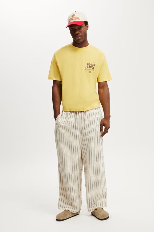 Cropped Fit Graphic T-Shirt - Sunray Yellow/Porto Franco