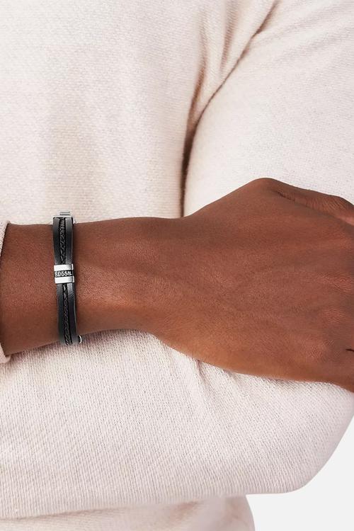 Leather multi strand bracelet  jf03686040- black