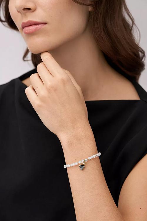 Fossil women's georgia rose quartz bracelet  ja6922710- gold