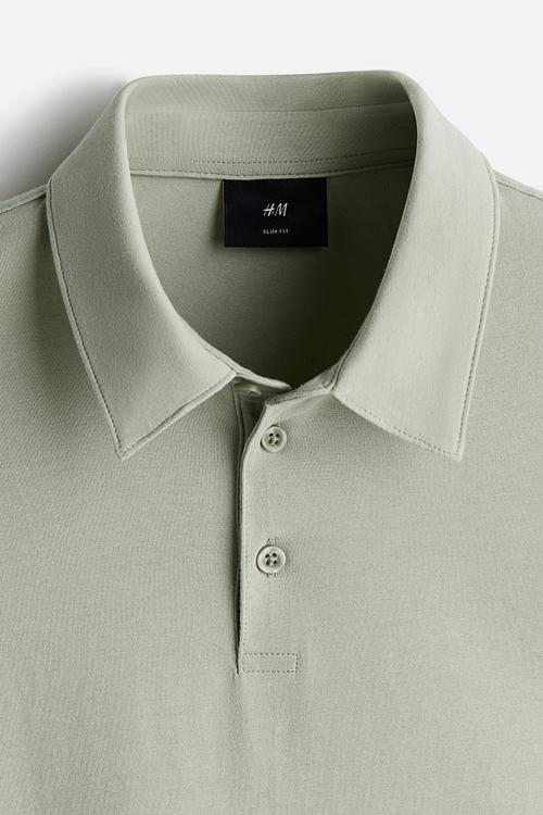 Slim fit polo shirt - sage green