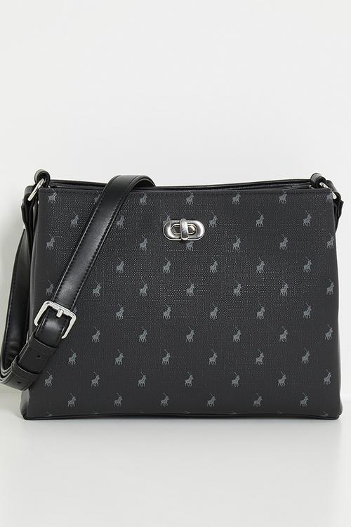 Iconic multi compartment sling - black