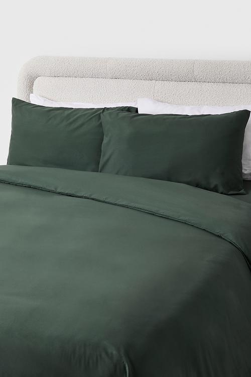 Recycled microfibre duvet set - Moss
