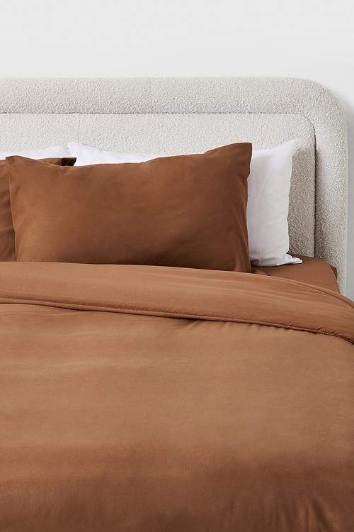 Recycled microfibre duvet set - Terracotta