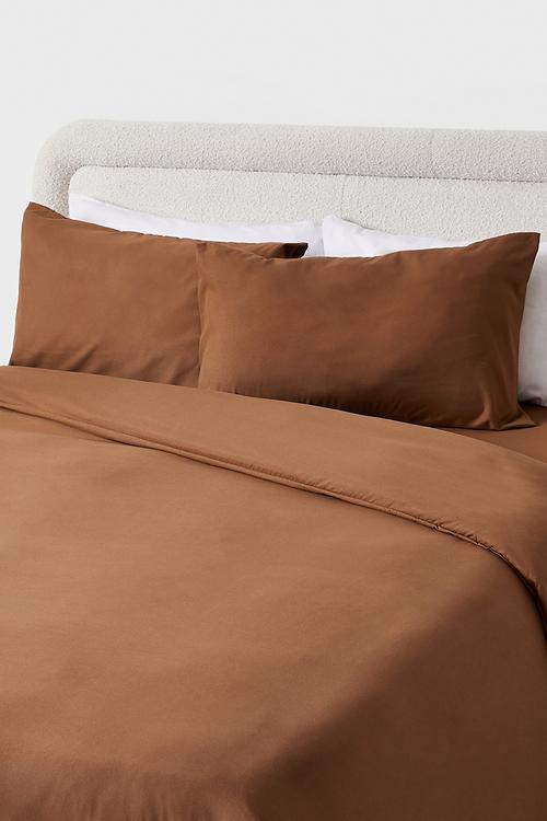 Recycled microfibre duvet set - Terracotta