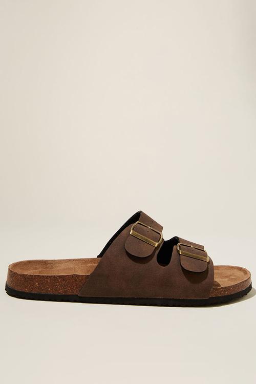 Double Buckle Sandal - Dark Chocolate.