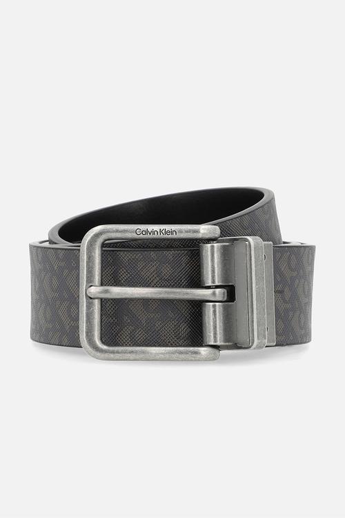 Casual Pin Buckle 35Mm Rev/Adj - Black/Gray Pinstripe Aop
