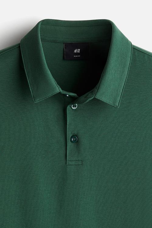 Slim fit polo shirt - forest green