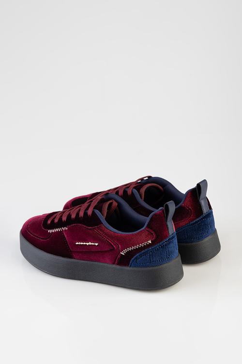 Victoria Velvet Platform sneaker - Burgundy 