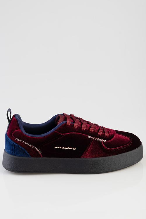 Victoria Velvet Platform sneaker - Burgundy 