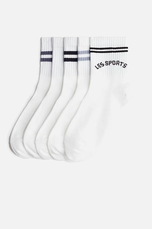 5-Pack socks - white & les sports