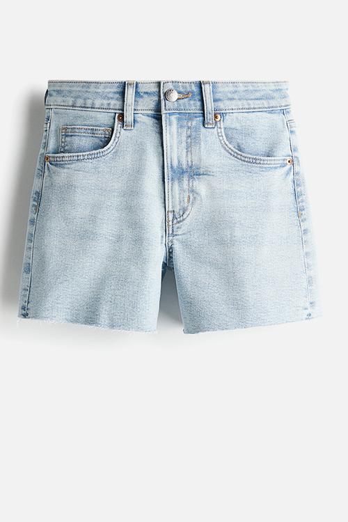 Skinny high denim shorts - light denim blue