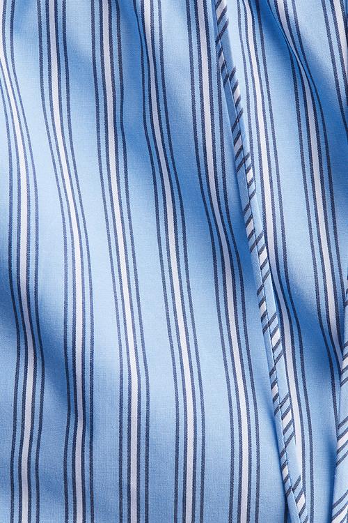 Cotton drawstring shorts - light blue striped