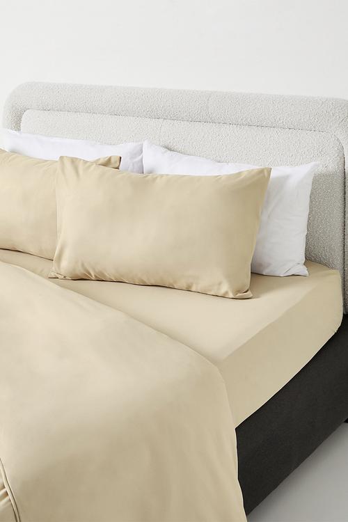 Recycled microfibre fitted sheet Stone