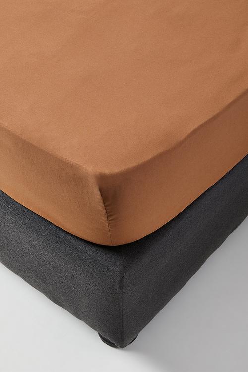 Recycled microfibre fitted sheet Terracotta