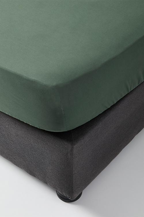 Recycled microfibre fitted sheet Moss