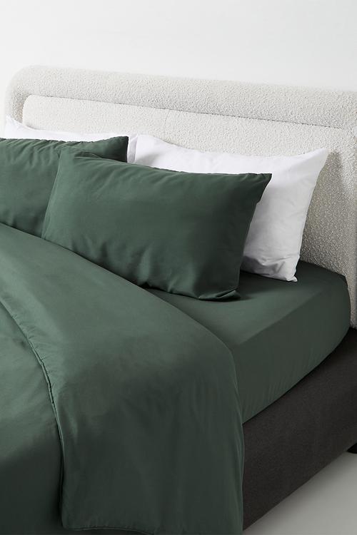 Recycled microfibre fitted sheet Moss