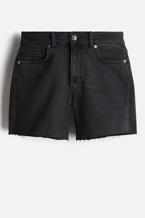 Skinny high denim shorts - dark denim grey