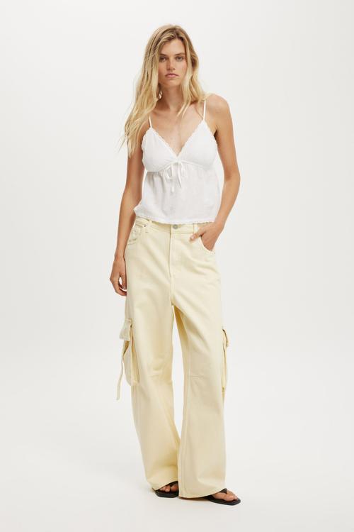 Boyfriend super baggy cargo jean - butter yellow