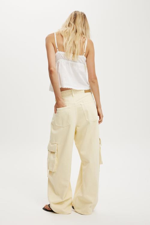 Boyfriend super baggy cargo jean - butter yellow