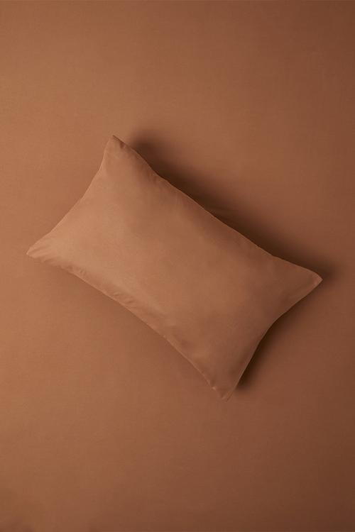 Recycled microfibre standard pillowcase set Terracotta