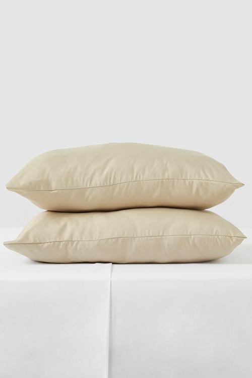 Recycled microfibre standard pillowcase set Stone