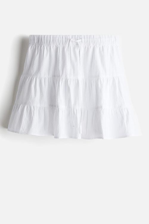 Flared cotton skirt - white