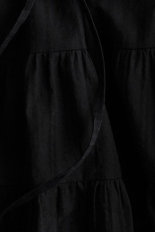 Flared cotton skirt - black