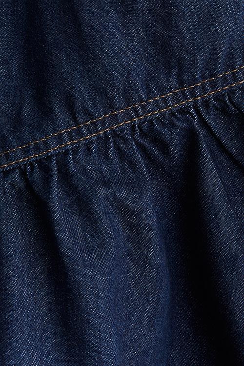 Peplum-hem denim skirt - dark denim blue