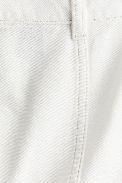 A-line denim mini skirt - cream
