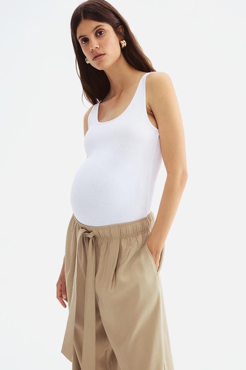 Mama 2-pack cotton vest tops - white & black