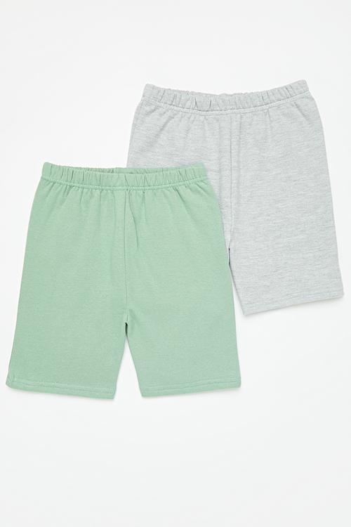 2 Pack shorts - grey & green 