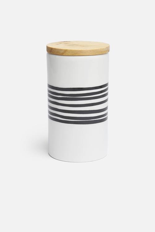 Stripe jar with lid 