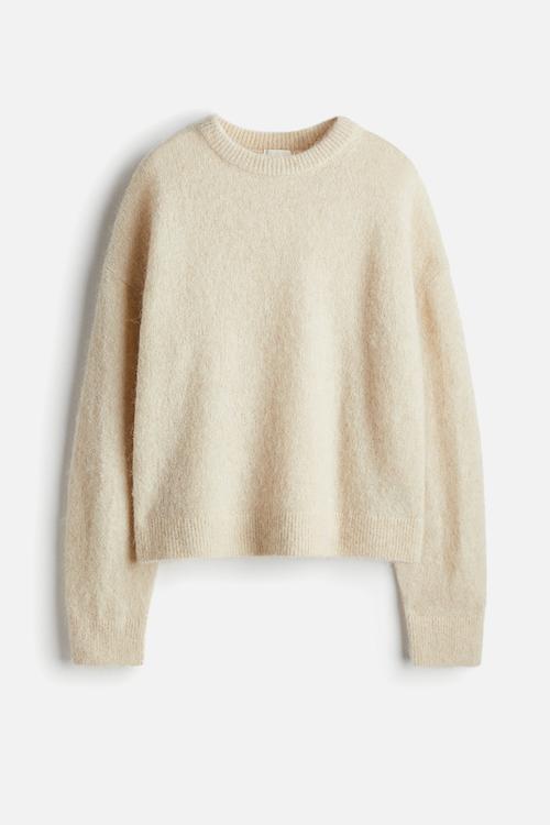 Oversized alpaca-blend jumper - light beige