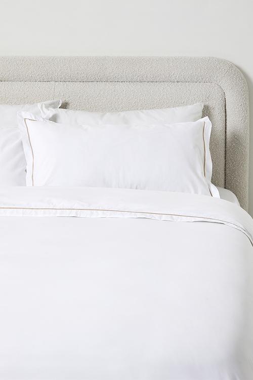 Oxford Satin Stitch Cotton Duvet Set Natural