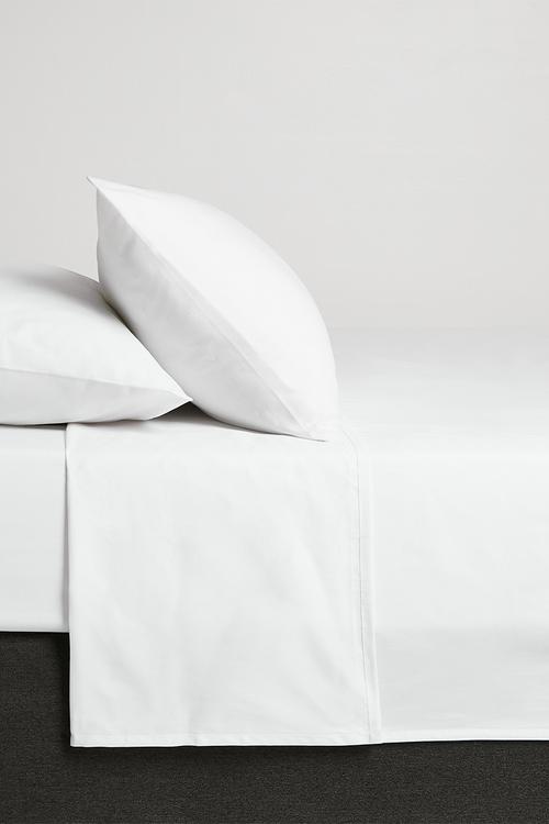 200TC cotton flat sheet - white