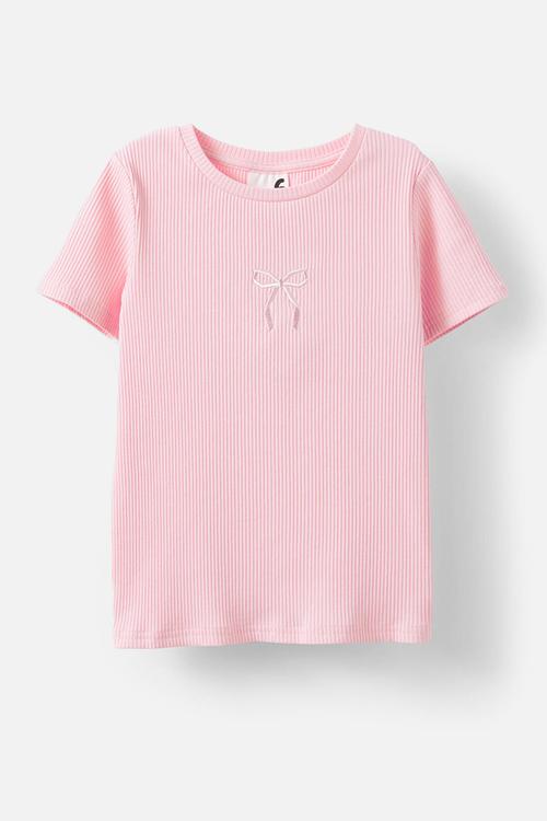 Raya baby tee - fairy pink/bow