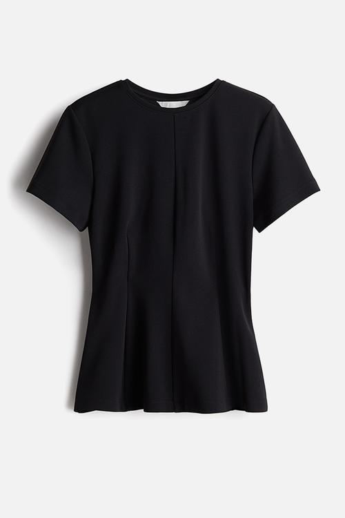 Waisted top - black