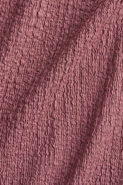 Overlock-detail crinkled dress - old rose