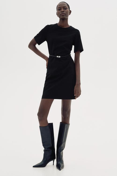 Belted dress - black
