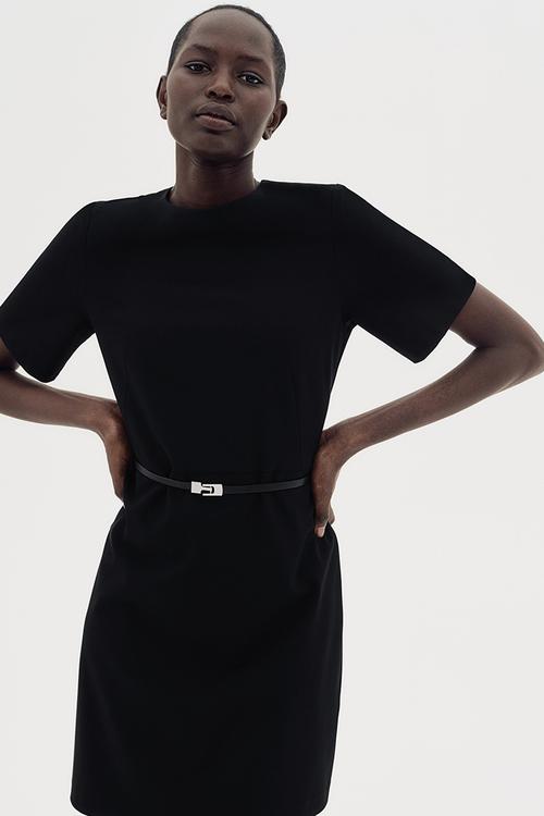 Belted dress - black