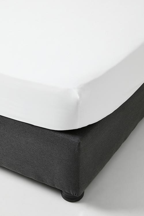 200TC cotton fitted sheet - white
