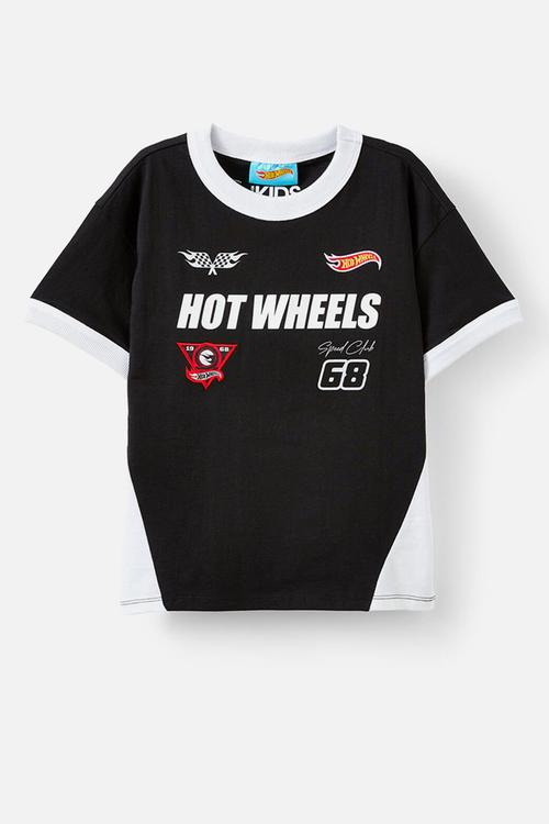 Licensed Drop Shoulder Short Sleeve Tee - Lcn Mat Black/Hot Wheels Track